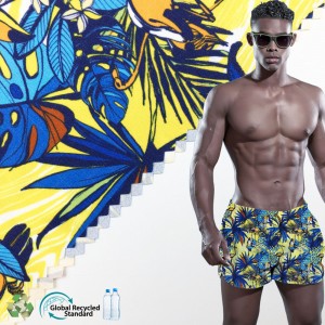 Quick drying Waterproof Polyester Men’s Swimming Trunks Beach Pants Board shorts Material Fabric Manufacturer