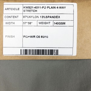 Nylon Spandex PD Plain 4 Way Stretch Leightweight Organic Fabric For Sportswear